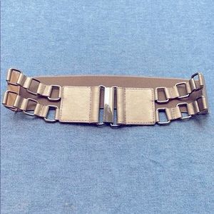 Betsey Johnson Stretchy High Waist Belt Pewter S/M